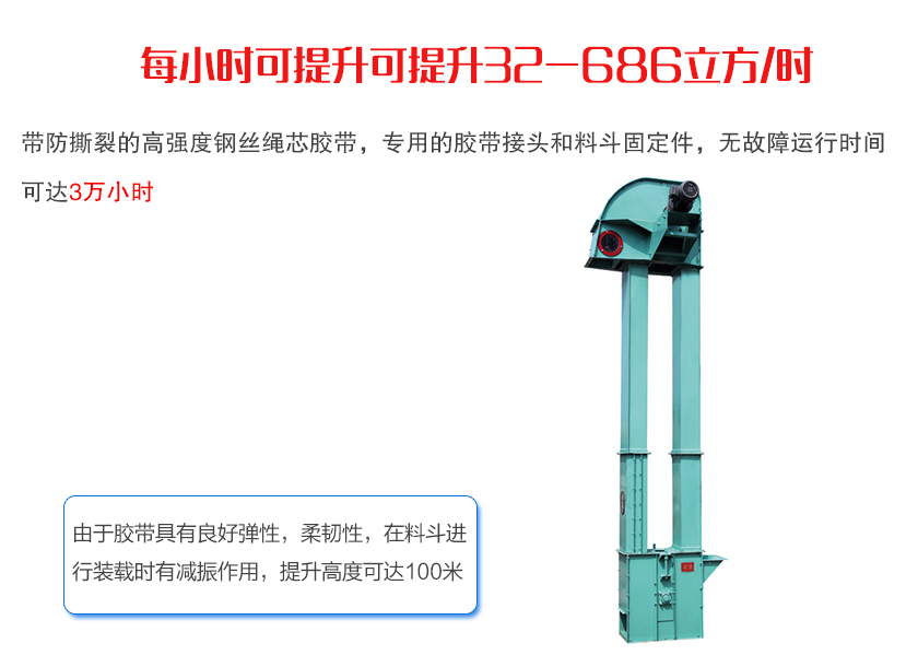 TG系列膠帶斗式提升機(jī)適用物料特點