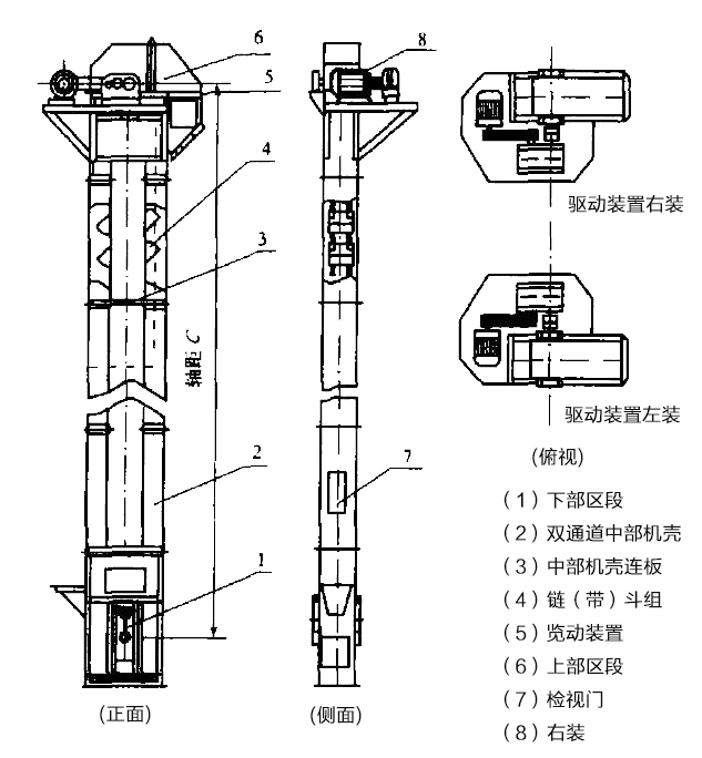 垂直斗式提升機結(jié)構(gòu)圖