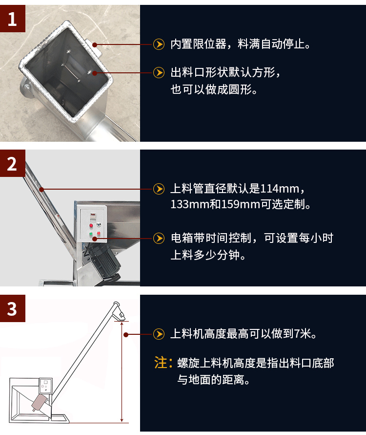 不銹鋼螺旋輸送機(jī)自動上料，可定制管徑，高度可做到7米